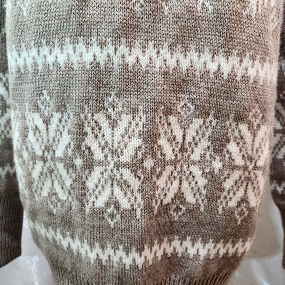 PURE Alfred Sung Holiday Snowflake Knit Pullover Turtleneck Sweater (XL) - Picture 8 of 12